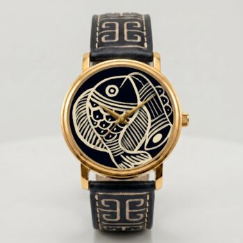 MEEN | Hand Painted Fish Motif Watch by Narion Watch with Narion’s Signature Strap